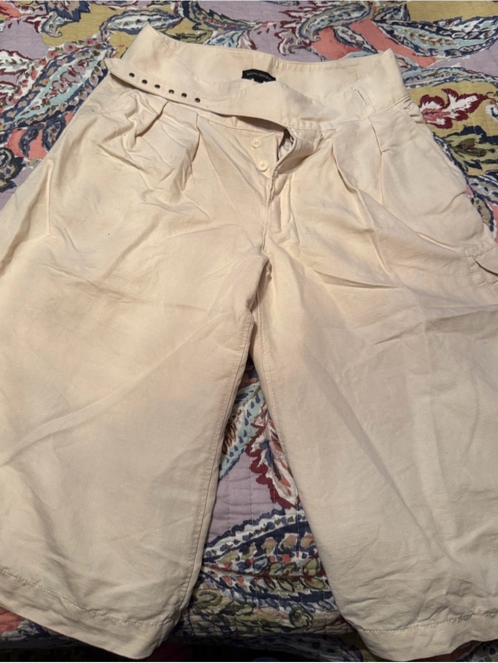 Banana Republic Light Cream High-Waist culottes